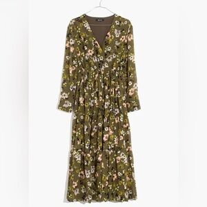 Madewell NWT Cinch-Waist Tiered Midi Dress in Wildblooms.
